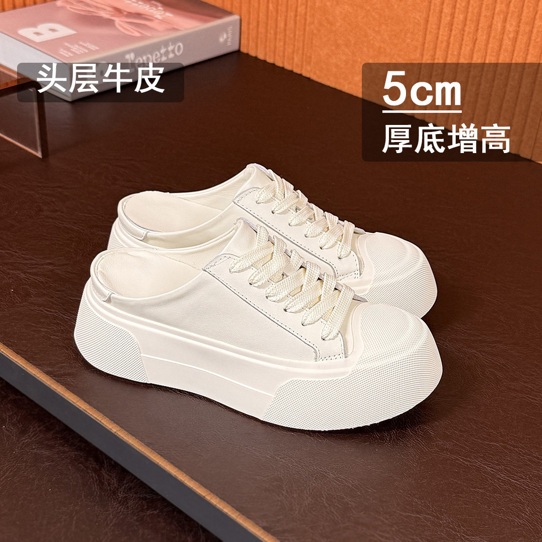 真皮透气2026新款春秋包头半拖鞋图片