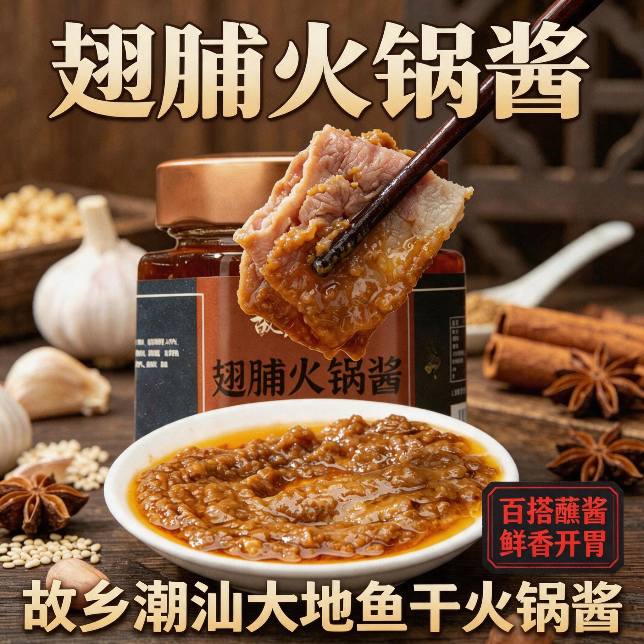 故乡潮汕大地鱼干火锅蘸酱