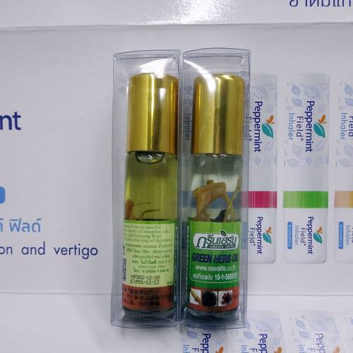 泰国福苏 GreenHerb人参走珠止痒青草油提神醒脑学生晕车原装