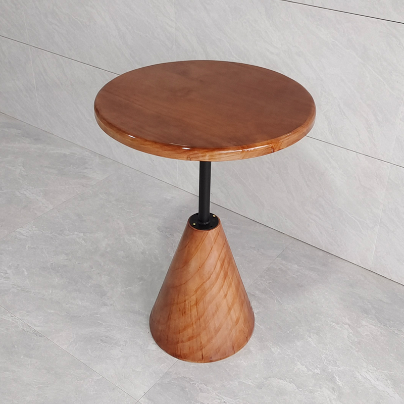 咖啡店胡桃木桌椅边几小圆桌茶几