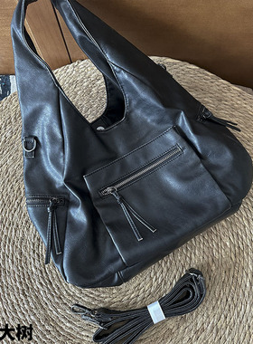 YAU大树 中古包包单肩斜挎包大容量托特包松弛感时髦精包做旧复古