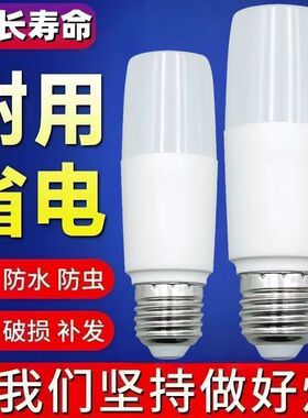 柱形灯led家用照明超亮白光大螺口E27客厅吊灯水晶灯220V护眼光源