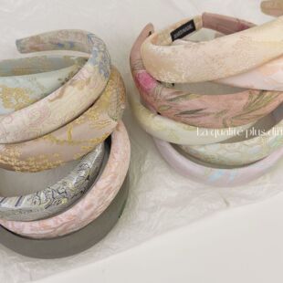 新款国风布艺刺绣海绵发箍女日常外戴新中式简约头箍百搭气质头饰