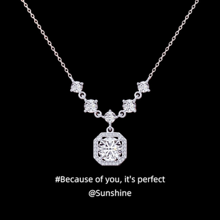 「闪耀方钻」纯银s999小方糖项链女轻奢小众高级感锁骨链生日礼物