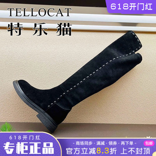 正品TELLOCAT特乐猫女靴2025秋新款中跟粗跟圆头长靴时尚性感