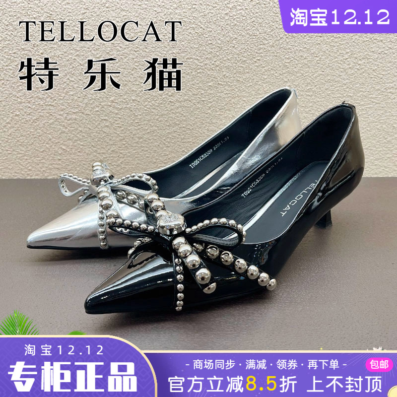 专柜正品特乐猫女鞋2025春新款套脚尖头中跟时尚单鞋舒适个性