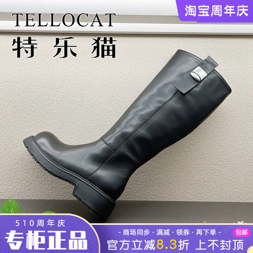 正品TELLOCAT特乐猫女靴2025冬季新款中跟粗跟圆头长靴时尚性感
