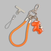橙色小马手机挂绳高级手机绳手腕防摔手机链侧边穿孔挂绳短精致女