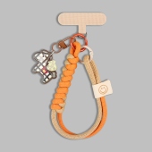 小丫子原创橙色编织手机挂绳小马挂件手机链手腕防丢绳钥匙扣挂饰