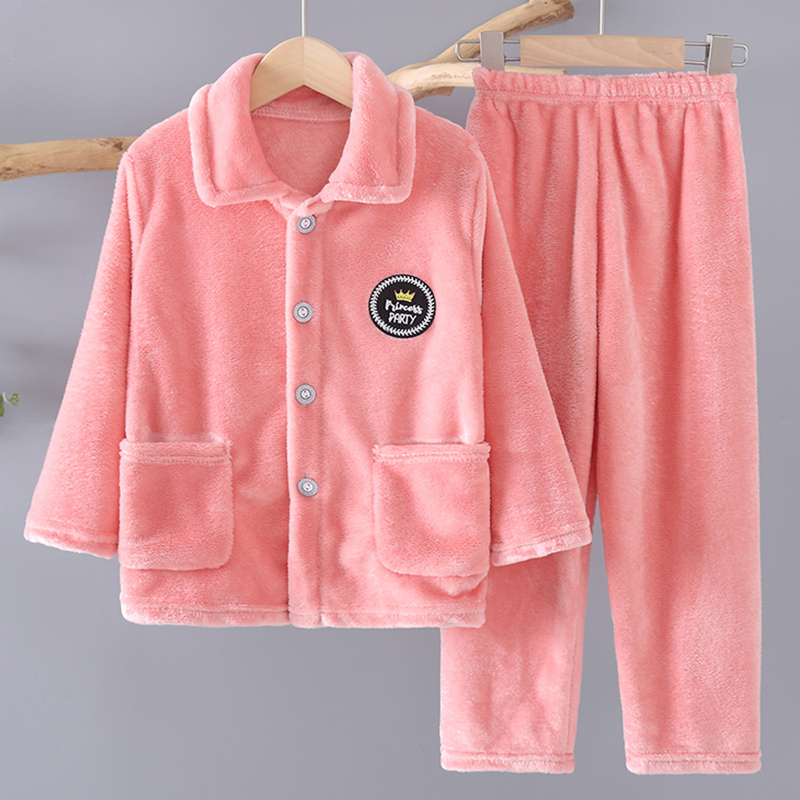 男童女童秋冬季儿童加厚款睡衣