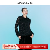 立领蕾丝绣片新中式 MNGATA G.宫小妍中式 秋冬休闲百搭上衣5060759