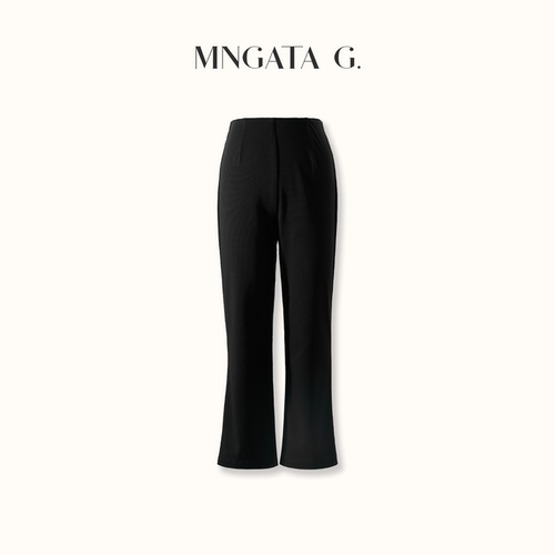 曼加塔四面高弹开叉小黑裤