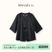 中国风休闲百搭上衣5120806 新中式 宫小妍 香云纱·古绣