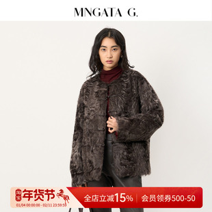 MNGATA G.宫小妍 [山城玫瑰]胎象羔双面穿皮毛秋冬皮草外套