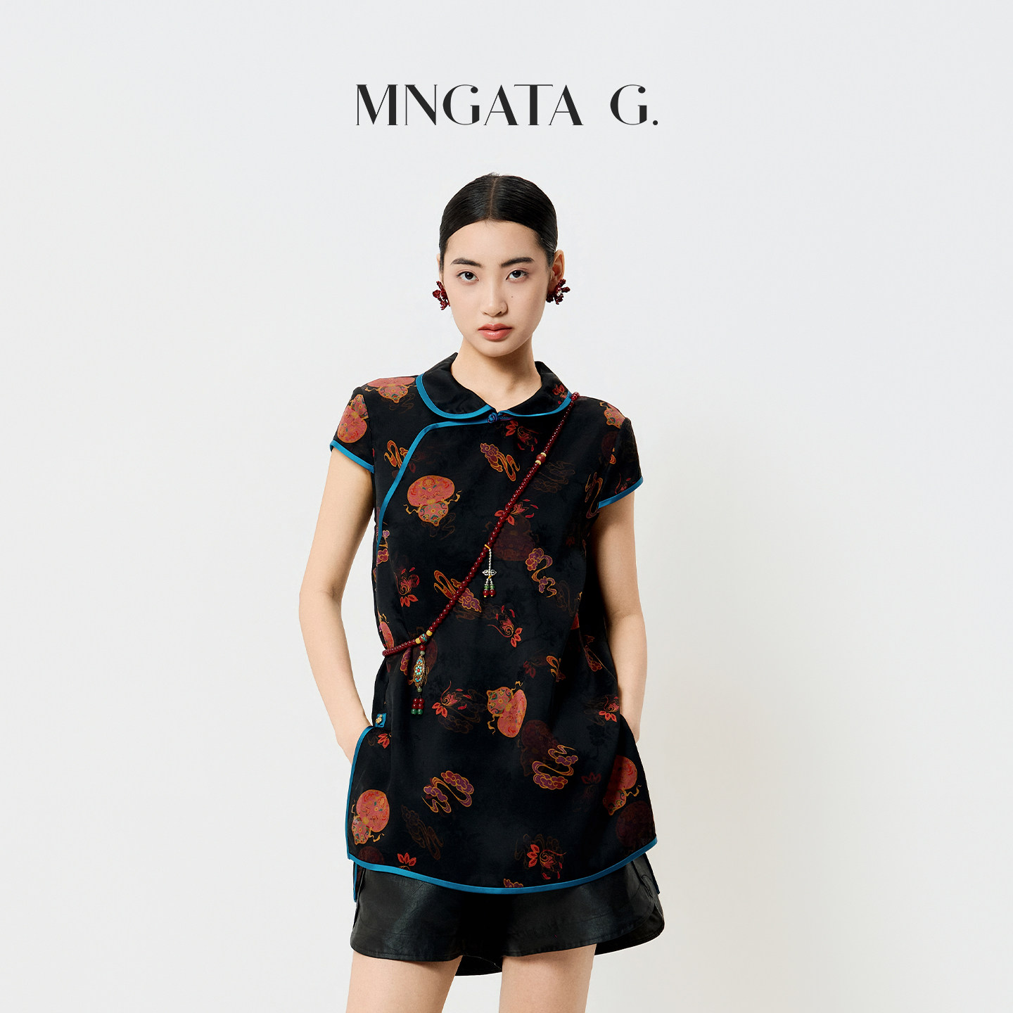 宫小妍【香云纱&middot;宝葫芦】新中式中国风百搭马甲裙连衣裙5121370