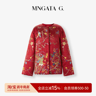 重工加棉短外套5110702 定位裁片新中式 宫小妍 昭仪·百鸟朝凤