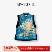MNGATA 夹棉马甲5082452 苏绣新中式 G.宫小妍 手推绣·金孔雀