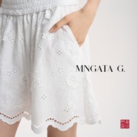 曼加塔【刺繡·云花】純棉夏日新中式中國(guó)風(fēng)短褲5033050