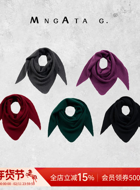 曼加塔【五正色围巾】新中式女装三角披肩百搭保暖秋冬X280514