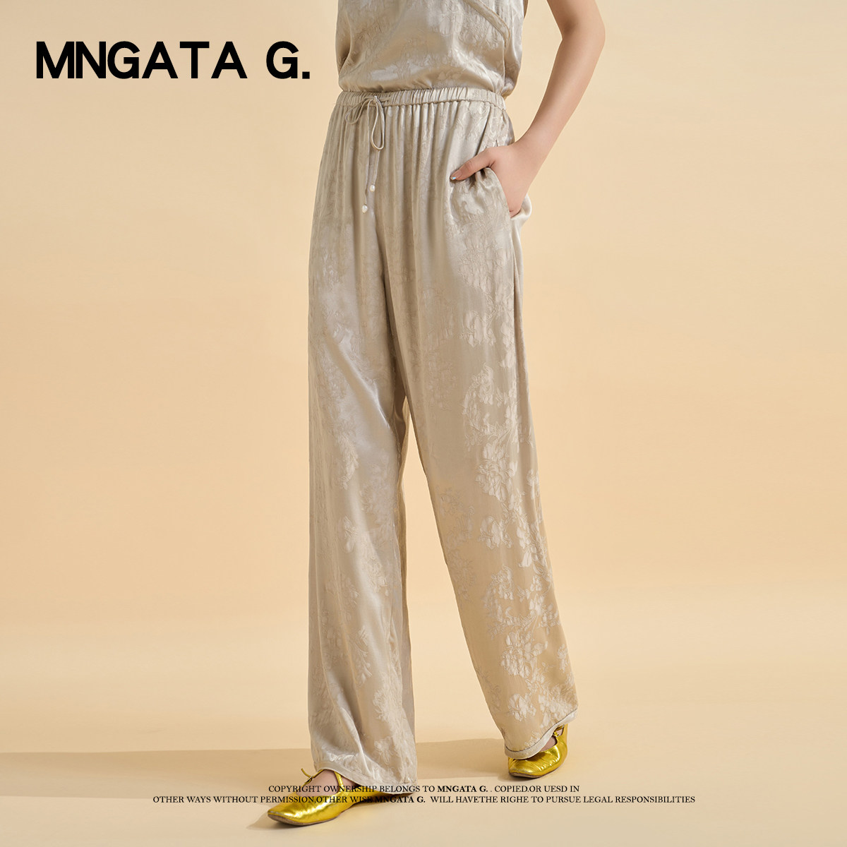 MNGATAG.宫小妍【观山月】波嬉新中式女装女装休闲裤女秋季新款提