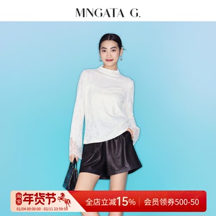 宫小妍【法绣·纳吉】弹力浮雕提花新中式国风上衣5121356