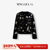 MNGATA 外套5081061 绵羊毛秋冬新中式 手绣·喜上眉梢