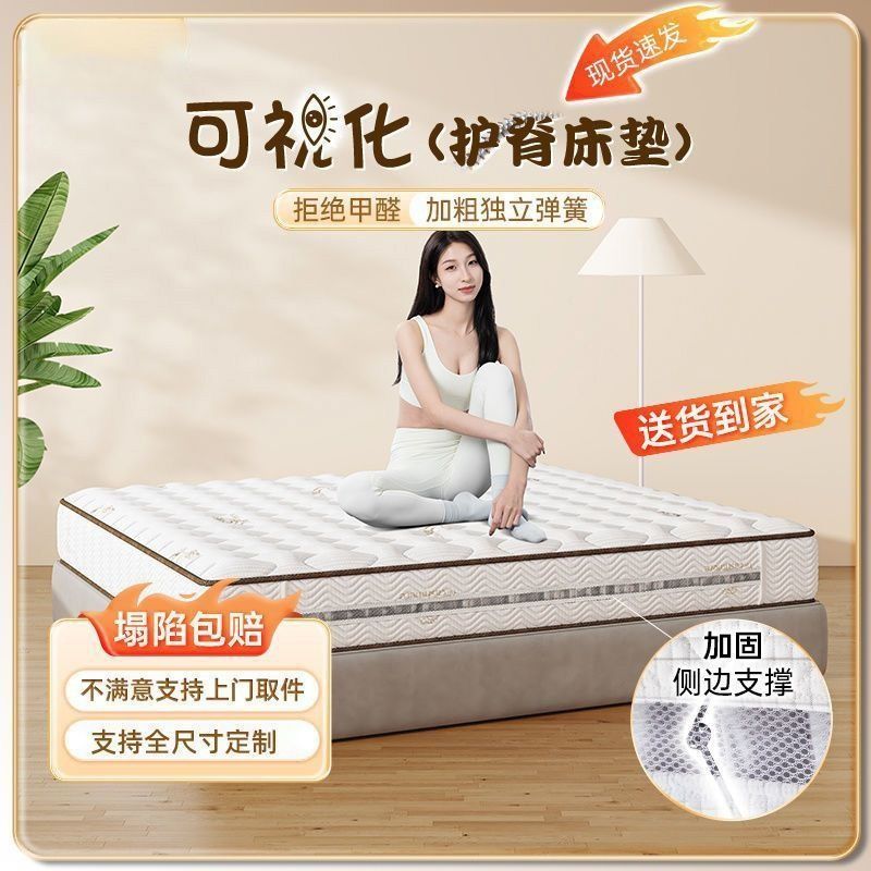 独立弹簧席梦思床垫静音偏硬加厚护脊两用椰棕乳胶软床垫