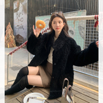 皮毛一体羊羔绒外套冬季中长款小个子皮草外套女2025新款爆款洋气