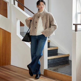 皮毛一体羊羔绒外套秋冬季小个子短款皮草外套女2025新款爆款洋气