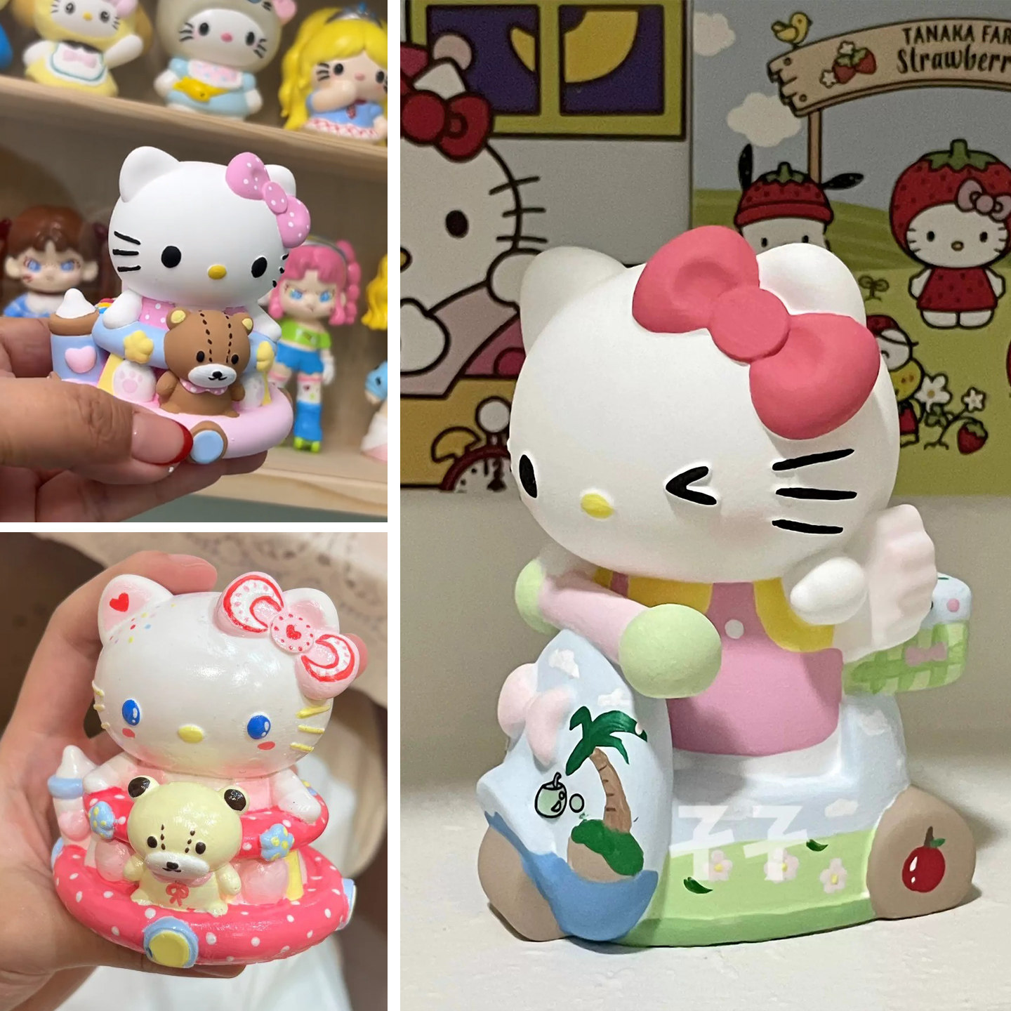 Kitty石膏娃娃KT猫白模填色手工DIY儿童玩具可爱卡通彩绘涂鸦礼物