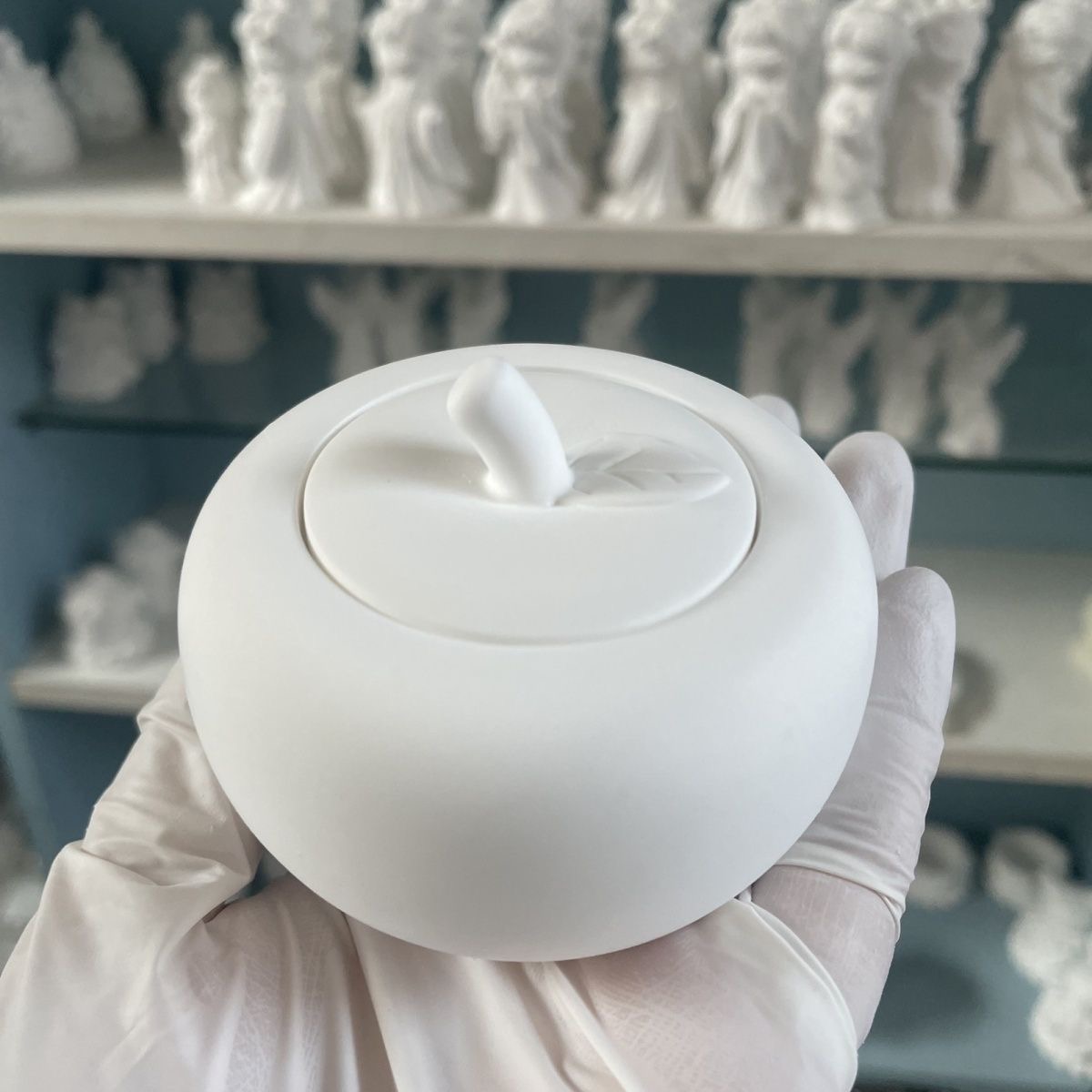 圣诞节苹果罐子收纳香薰石膏娃娃diy涂鸦白胚儿童手工涂色礼物