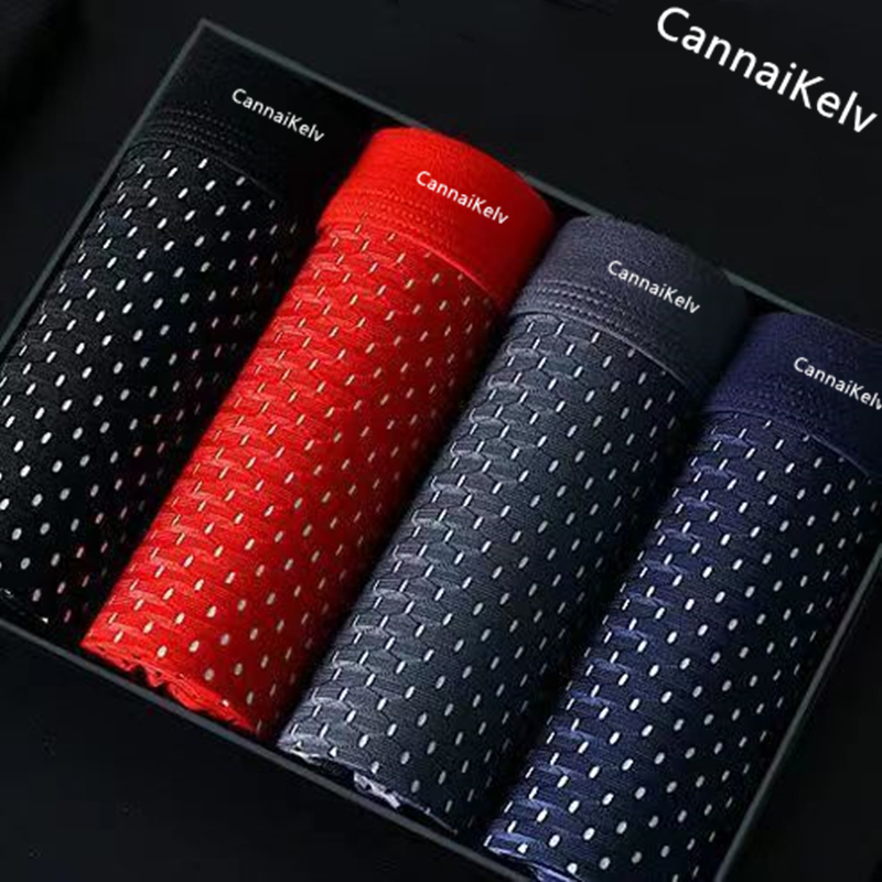 CannaiKelv内裤男夏新款短裤衩平角裤头薄款男生四角夏季冰丝网孔