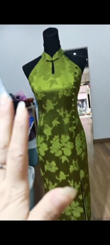 国风改良旗袍量身订制来图来样婚宴礼服挂脖式新中式真丝提花包邮