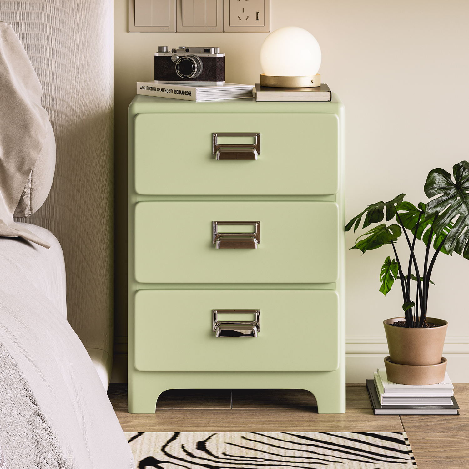 谷及实木简约木质床头柜边柜