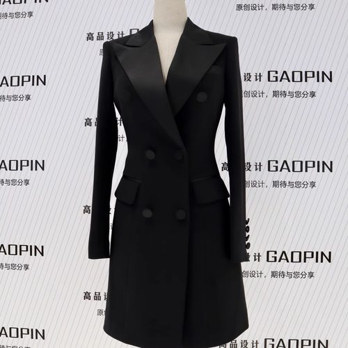 西装连衣裙亮领通勤风单件西装裙