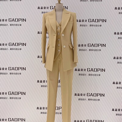 西装女马甲三件套职业通勤西服