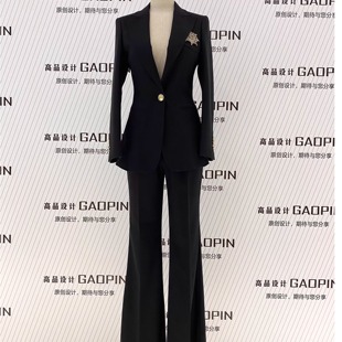 喇叭裤 2026秋冬新款 女高级感修身 套装 商务高端女神范礼服 黑色西装