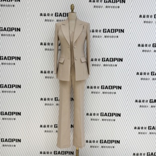 2026秋季新款卡其色西装女马夹三件套职业通勤套装修身直筒裤西服