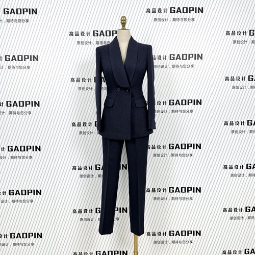 冬季厚款羊毛呢外套女青果领西装