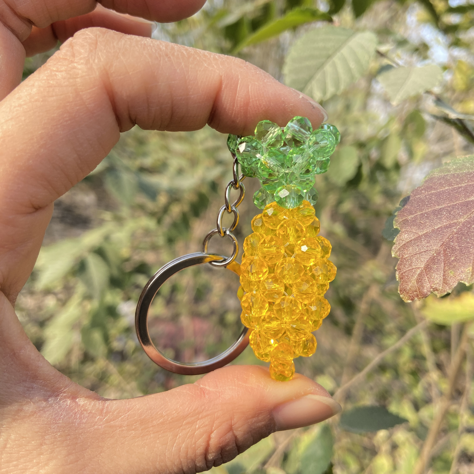 萝卜挂件创意切面琉璃珠钥匙扣挂件 6mm珠手工穿制本色琉璃珠挂件