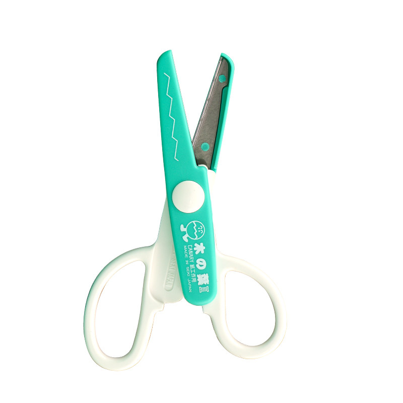 일본에서 수입된 CANARY 어린 학생들의 종이 절단용 레이스 안전 가위 손으로 만든 평면 절단은 손을 다치게 하지 않습니다