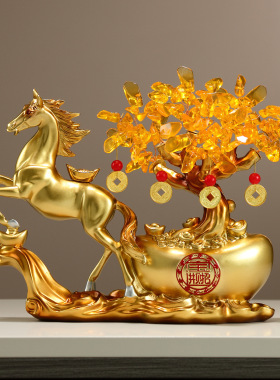 马上有钱元宝发财树招财摆件