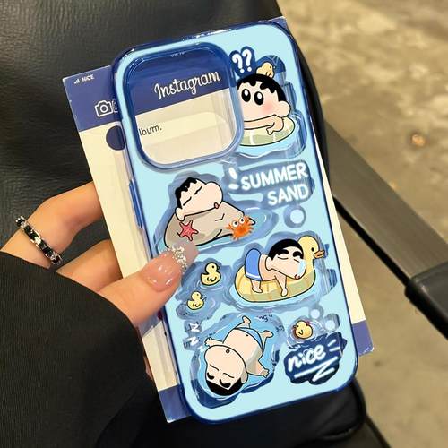 透明蜡笔小新k70游泳iphone15