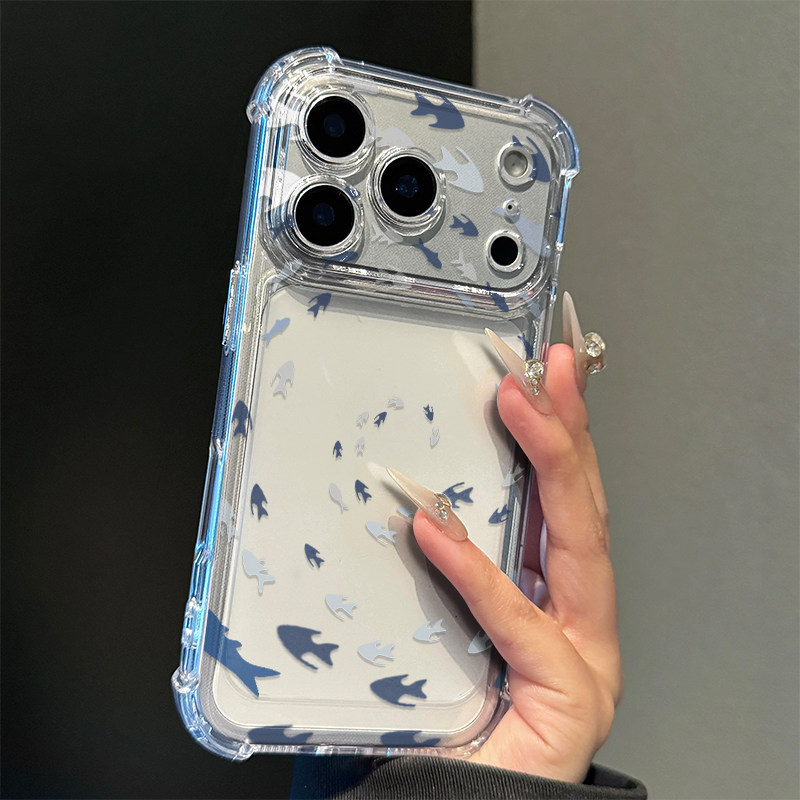 新款鱼群夏日适用iPhone17promax手机壳苹果16pro女13华为mate70新款小米15荣耀300vivo四角防摔oppo红米note