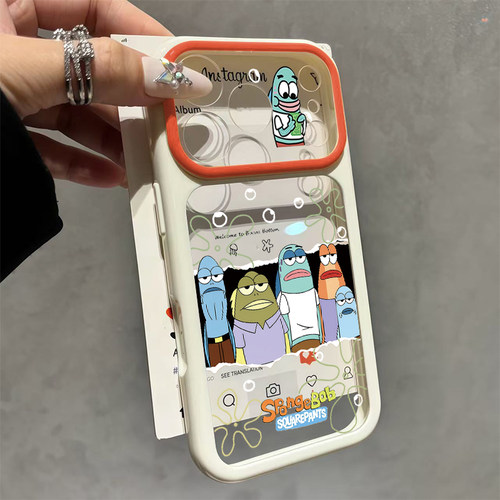 撞色路人鱼适用iPhone17ProMax手机壳苹果16promax新款14个性13卡通12保护套15pro全包防摔16plus透明11爆款