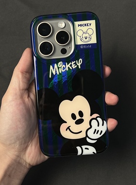可爱米奇适用苹果15promax手机壳iphone16/12高级晕染mate60红米note13防摔小米14华为pura70荣耀vivoppo卡通