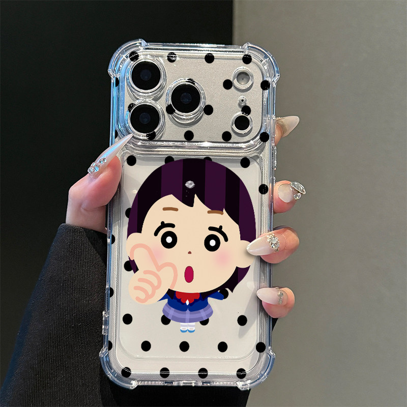 波点小人偶适用iPhone17promax手机壳15苹果16pro华为mate80小米17荣耀500卡通VIVOx300防摔13OPPO红米note14