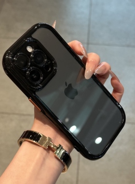 高级感黑色适用iPhone16pro手机壳13苹果15promax简约12/11华为mate60新款p70透明vivo小米14红米k70荣耀oppo