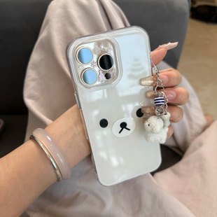 小表情挂坠适用iPhone16pro手机壳13苹果15promax可爱12 p70卡通vivo小米14红米k70荣耀oppo 11华为mate60新款