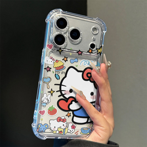 爱心猫咪适用iPhone17promax手机壳苹果16pro华为mate70新款13小米15荣耀300vivo四角防摔oppo红米note14软壳